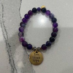 Purple beaded Brace urself bracelet